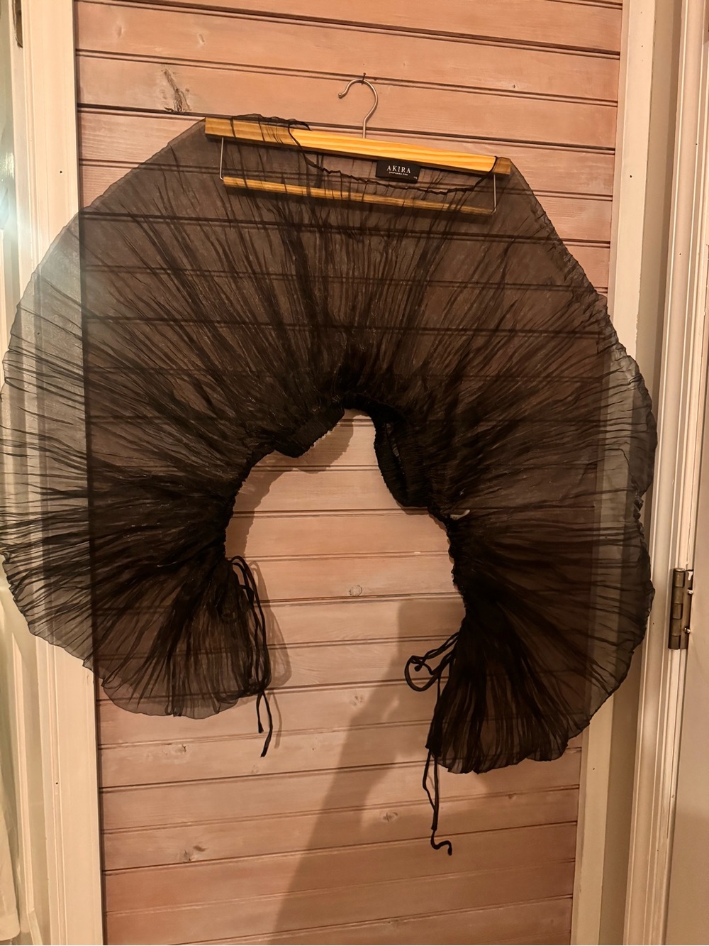 AKIRA Black Sheer Ruffled top